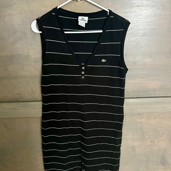 Lacoste Black with White Stripe Dress - Picture 1 of 4